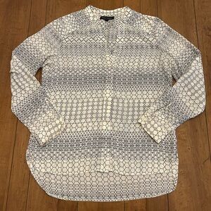 Banana Republic - Women's Ivory Geometric Blouse - Medium